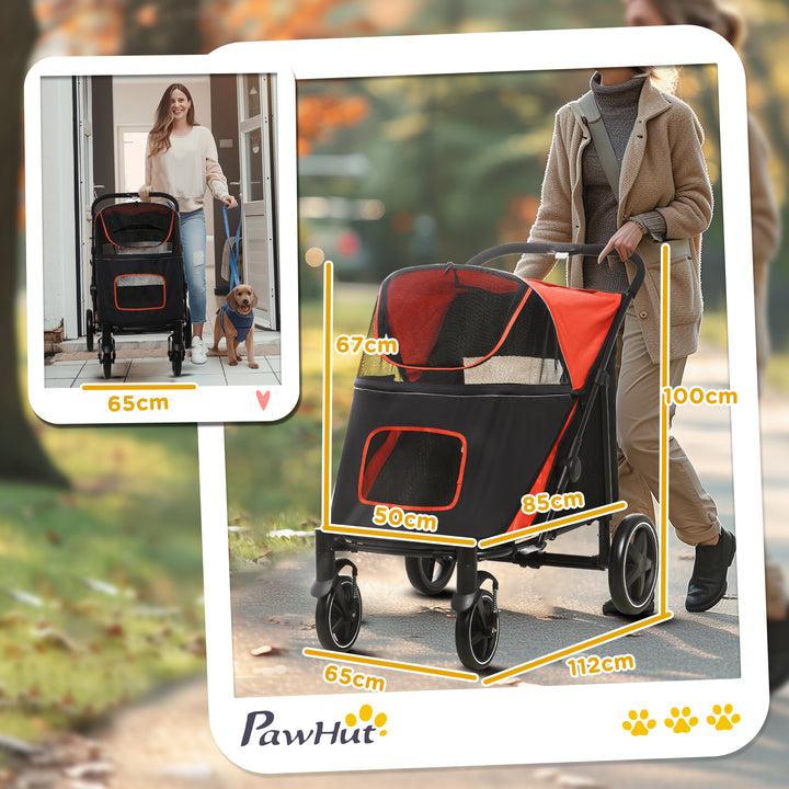 Pet Stroller with Universal Front Wheels