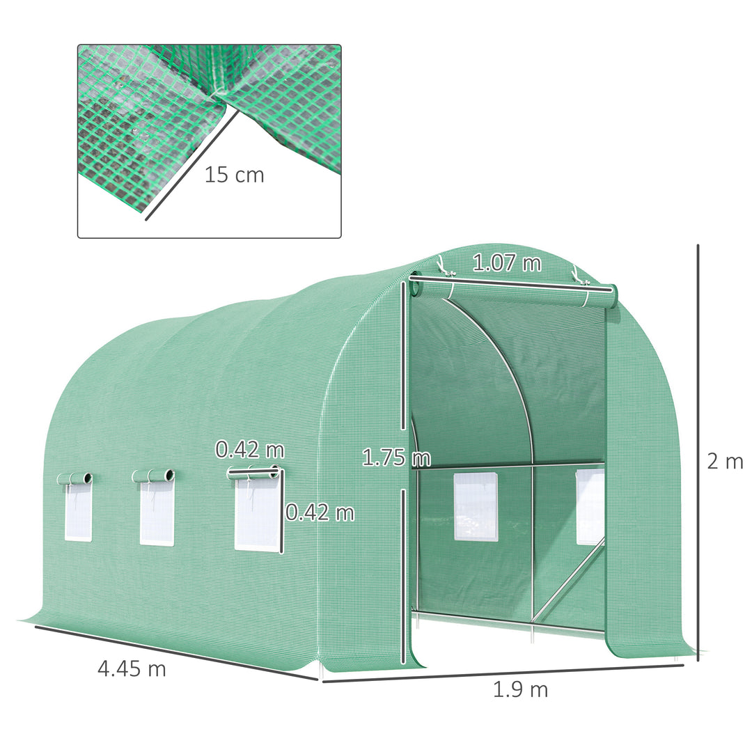 Walk-in Greenhouse: Tunnel Design with Door & Ventilation Window