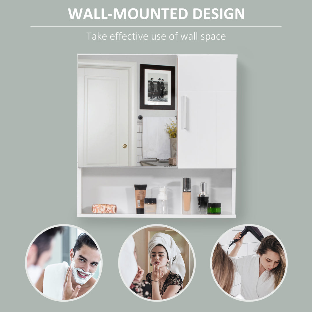 kleankin Wall-Mounted Bathroom Sanctuary: Double-Door Cabinet with Adjustable Shelving