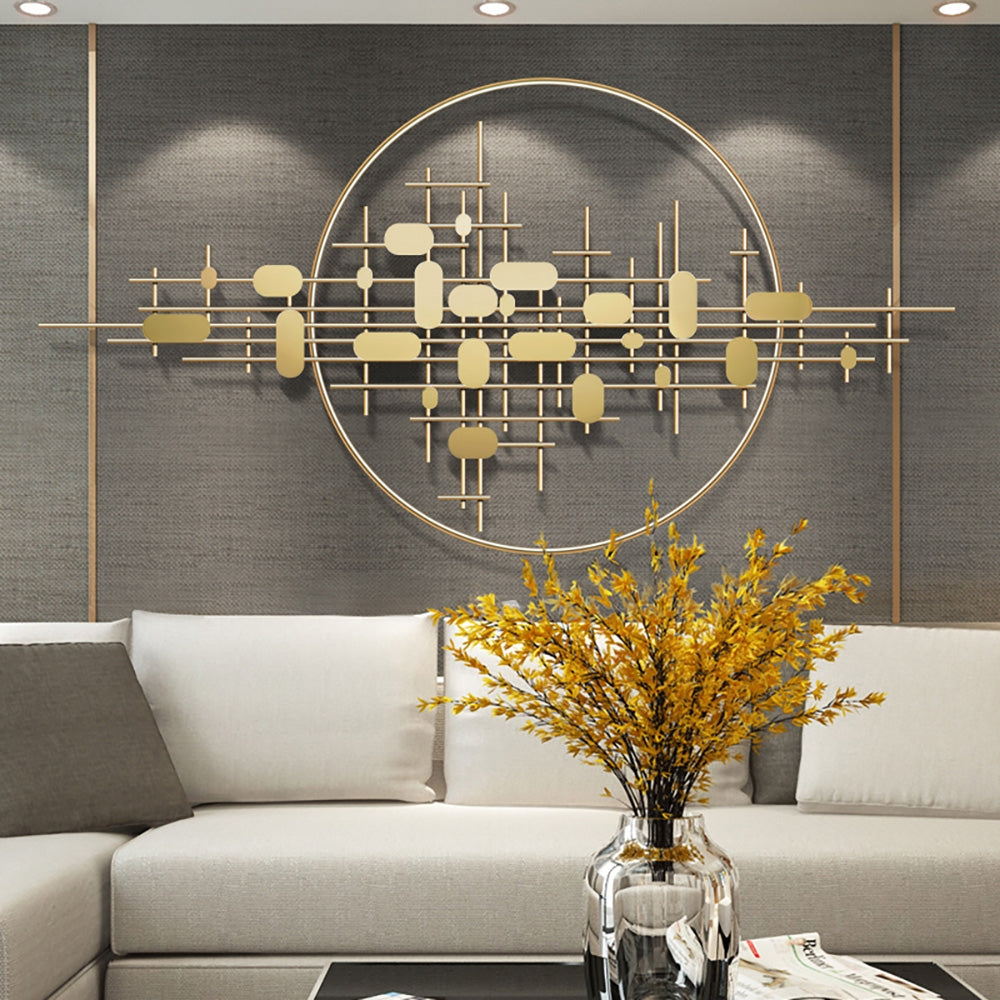 3D Modern Big Gold Wall Decor For Living Room Unique Decorative Metal Home Hanging Art