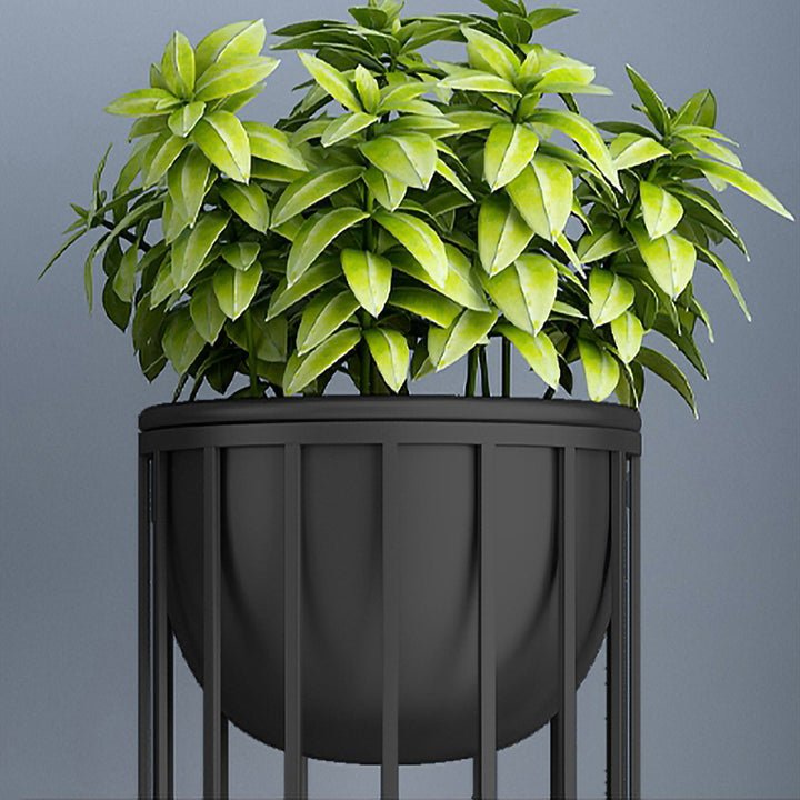 600mm Black Plant Pot Indoor Modern Metal Planter with Stand for Living Room