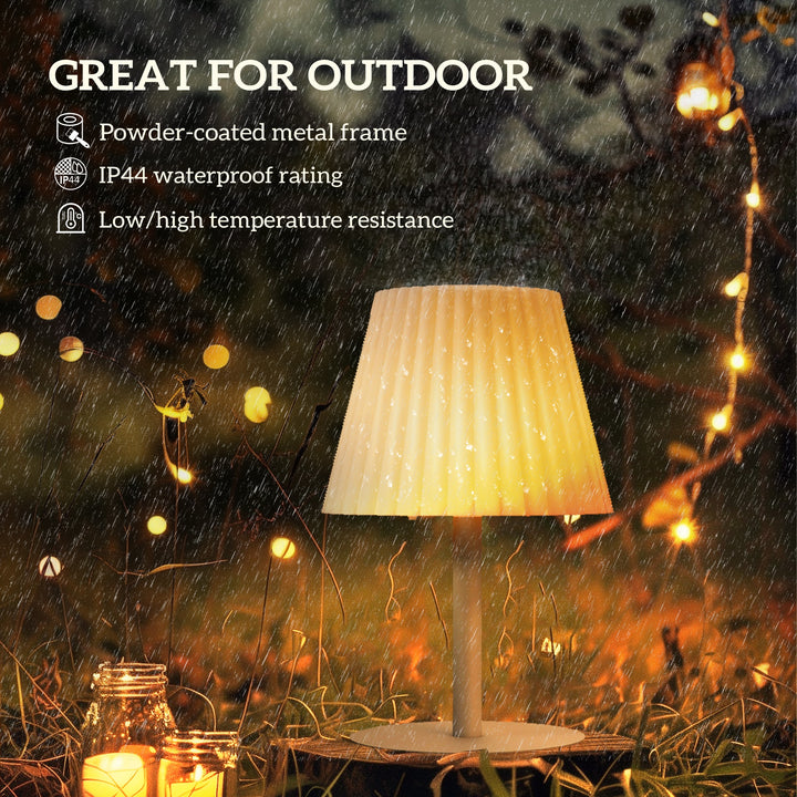 Solar-Powered Outdoor Luminary: Cordless LED Table Lamp with USB