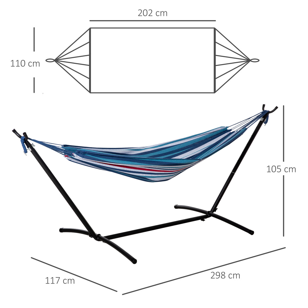 294 x 117cm Hammock with Stand Camping Hammock with Portable Carrying Bag