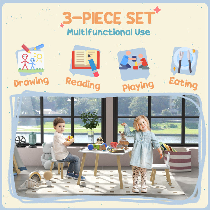 3 Pcs Toddler Table and Chair Set