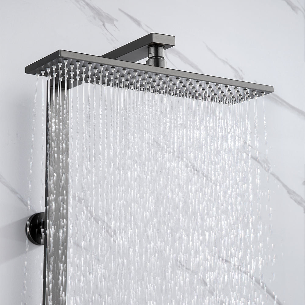 Exposed Gunmetal Wall-Mounted 3-Function Shower Set with Hand Shower