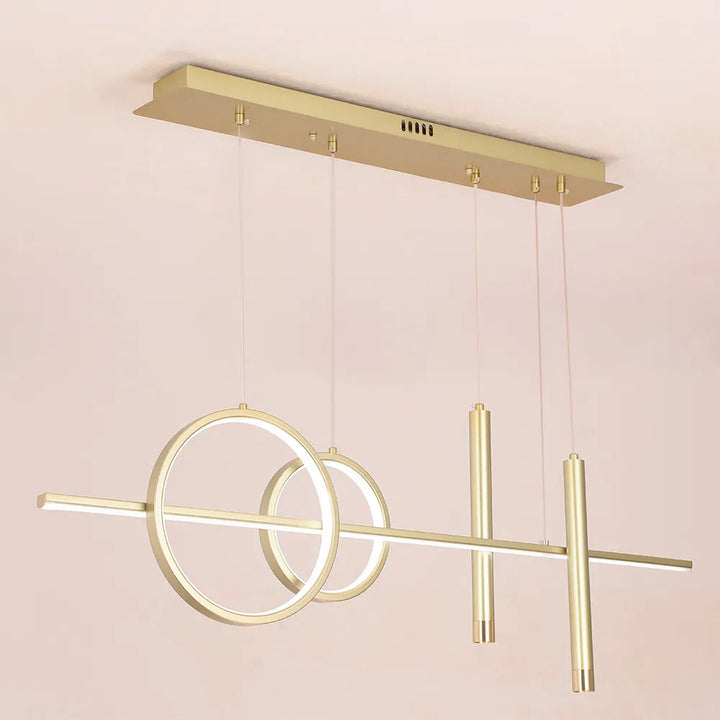 Geometric Kitchen Island Light Metal Pendant Light in Gold