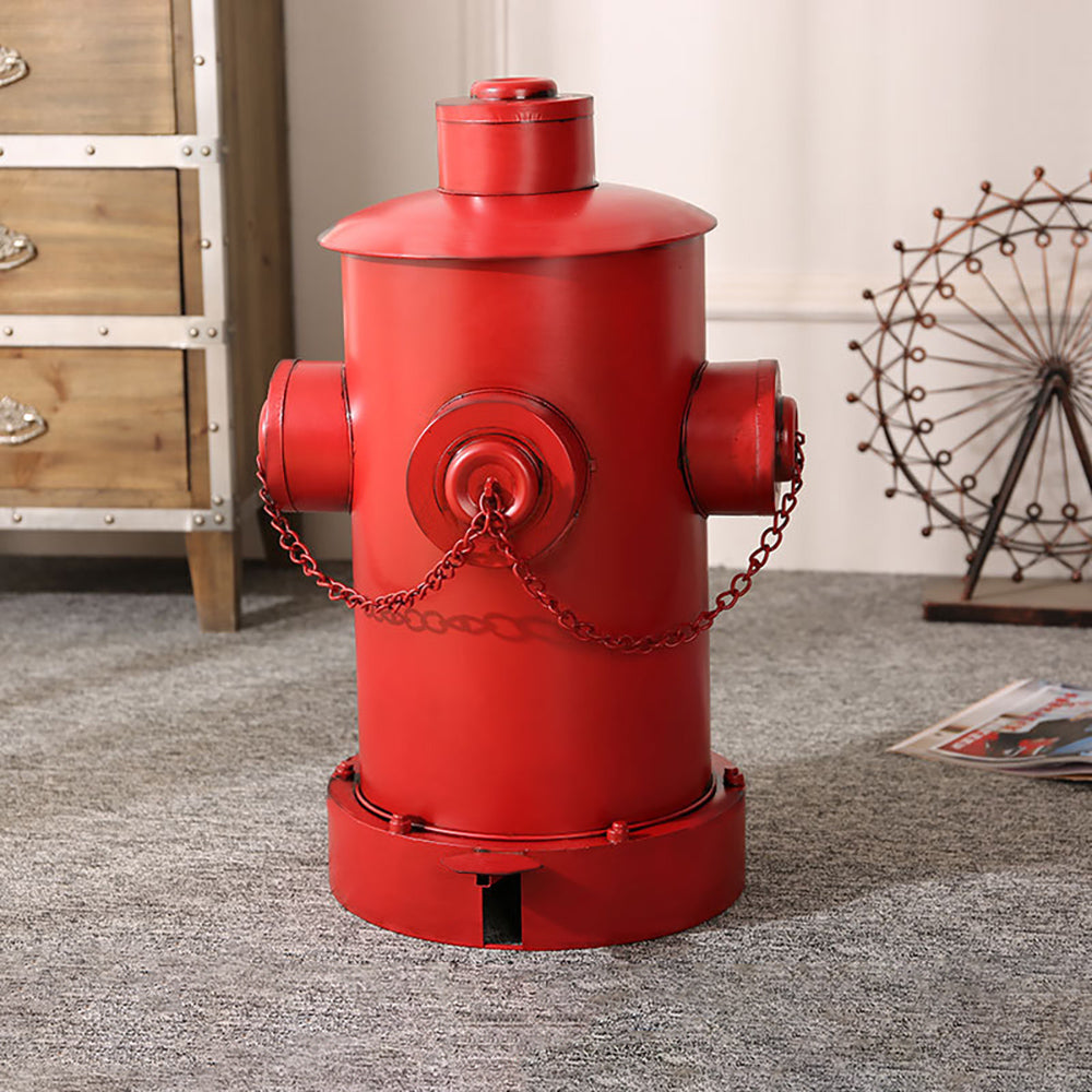 Industrial Fire Hydrant Rubbish Bin in Yellow/Red/Black-Red-Large