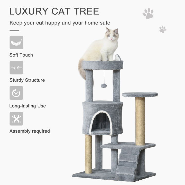 100cm Cat Tree Tower Condo Multi Platform Kitty Cat Center with Climbing Ladder Scratching Post Hanging Toy Ball