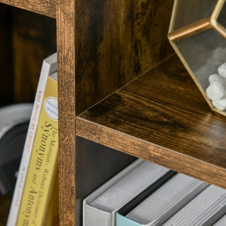 HOMCOM Industrial Free Standing Bookcase, Rustic Brown