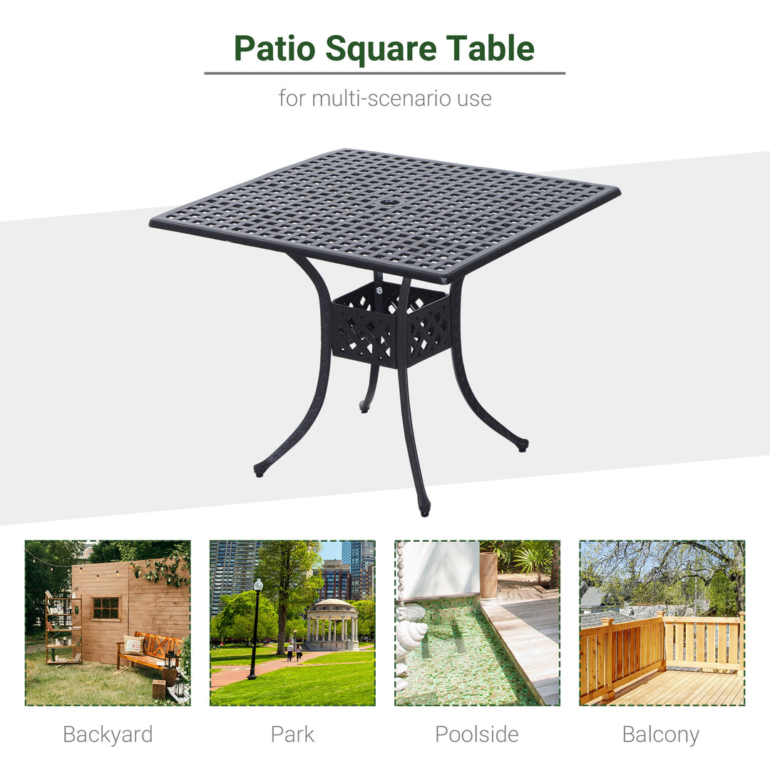 Aluminium Square Garden Table with Parasol Hole