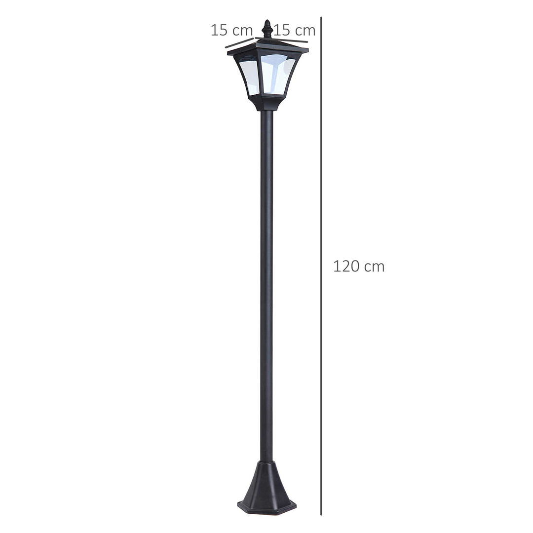 Set of 2 Outdoor Garden Solar Post Lamp Sensor Dimmable LED Lantern Bollard IP44 Energy-saving 1.2M Tall