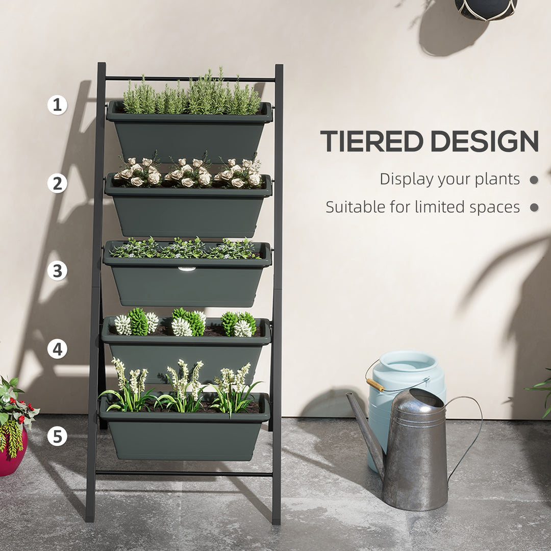 Vertical Veggie Villa: 5-Tier Raised Planter for Outdoor Herbs & Blooms