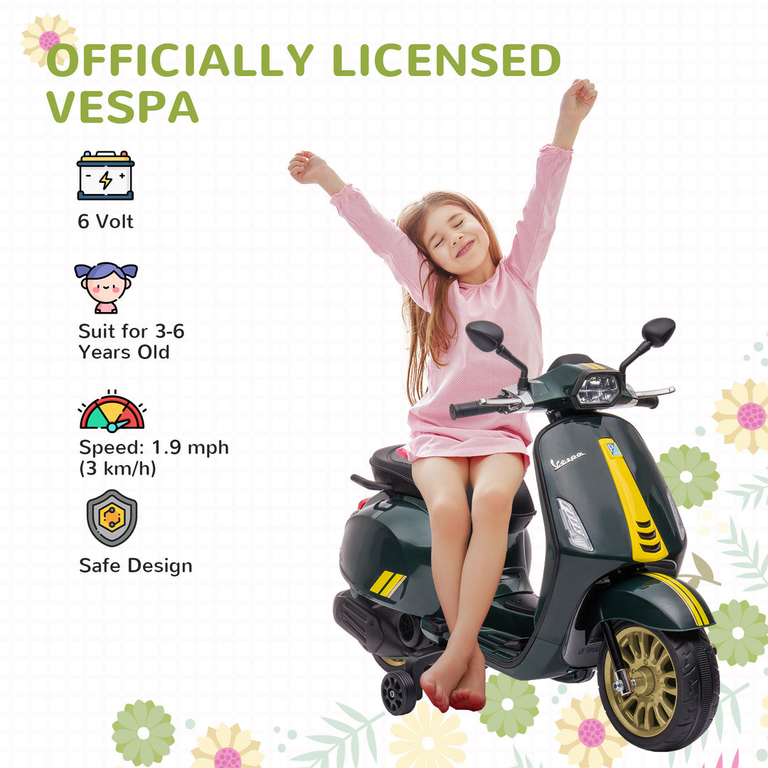 12V Vespa Licensed Kids Electric Motorbike w/ Music