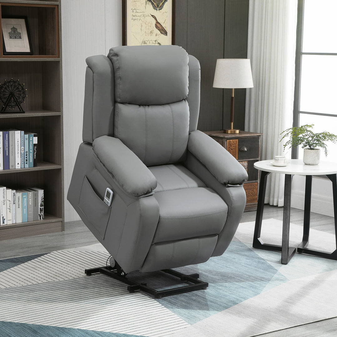 Electric Power Lift Recliner Chair Vibration Massage Reclining Chair with Remote Control and Side Pocket