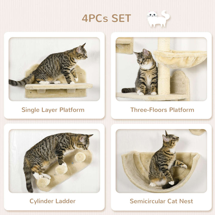 Wall-mounted Cat Shelves Set