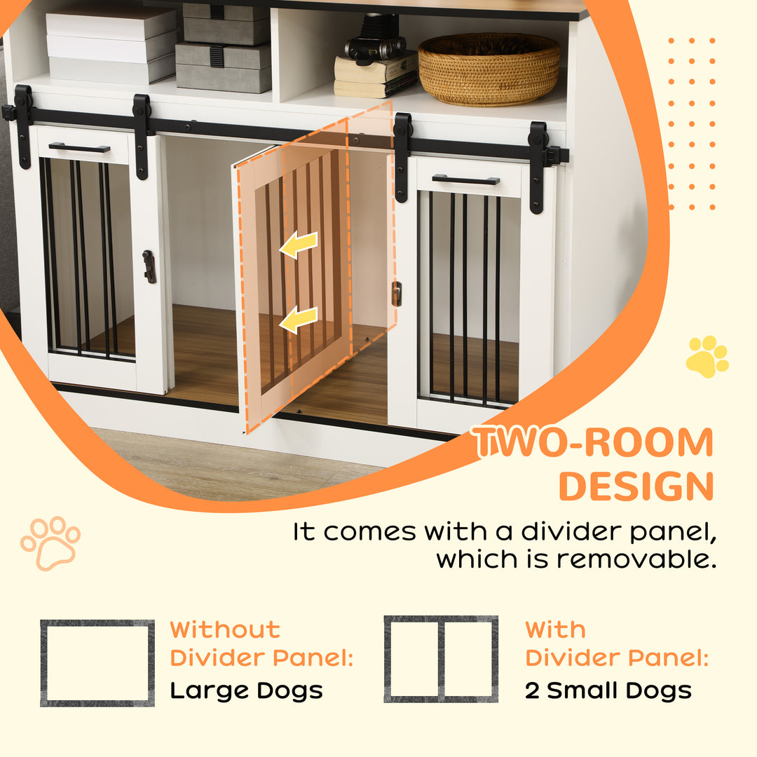 Dog Crate Furniture for Small & Large Dogs with Movable Divider