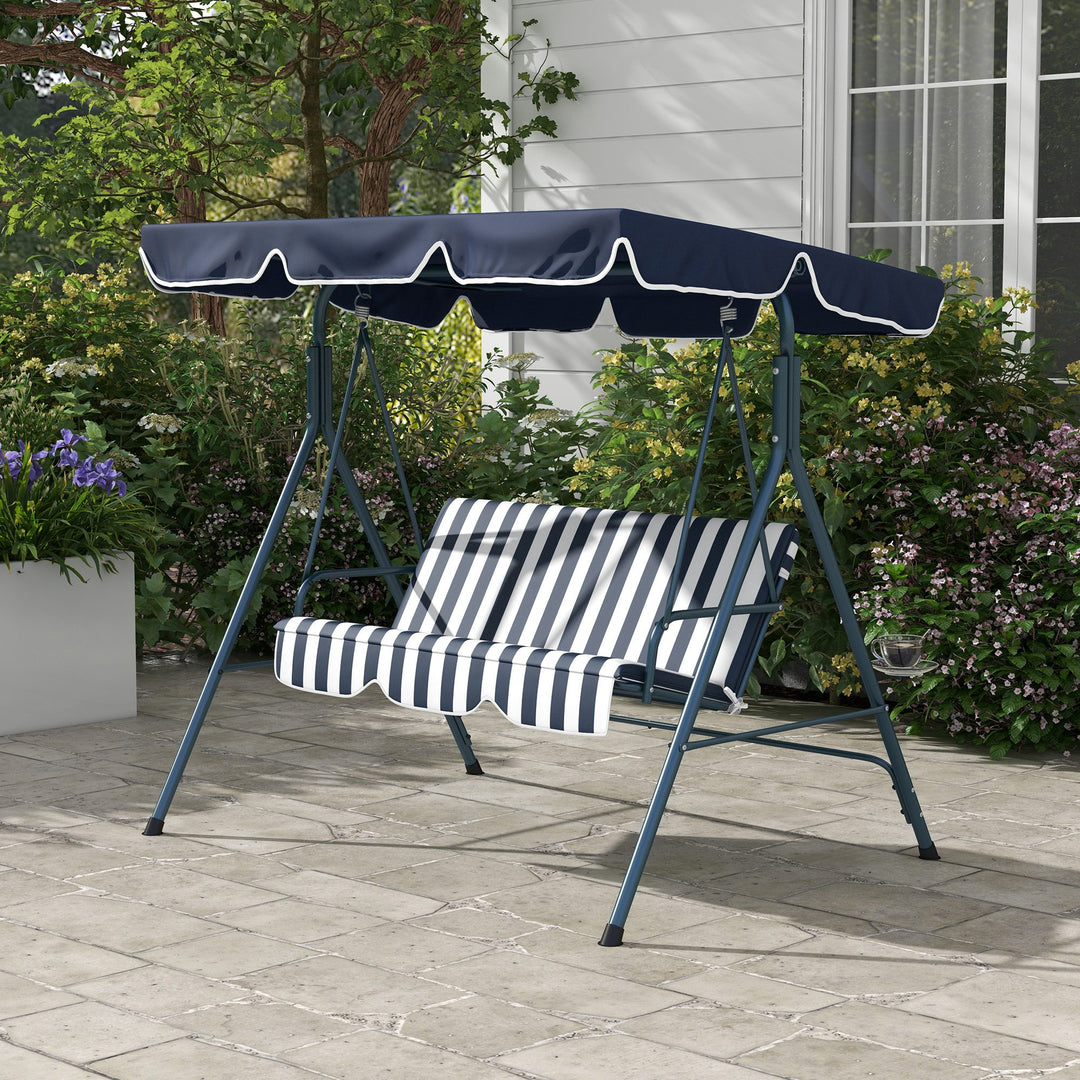 3-Seat Swing Chair Garden Swing Seat with Adjustable Canopy for Patio