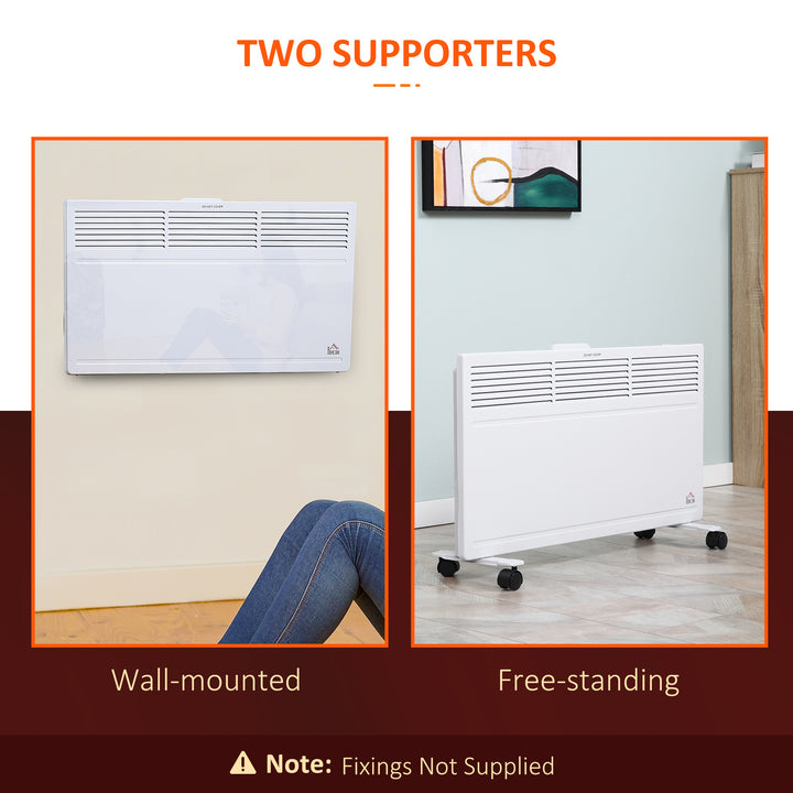 Convector Heaters Freestanding or Wall-mounted Portable Electric Heating w/ 2 Heat Settings