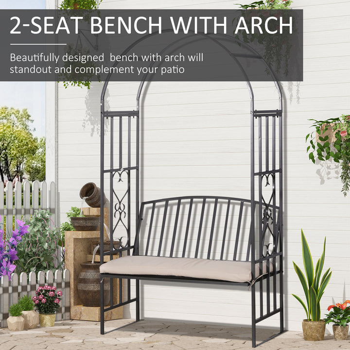 Garden Metal Arch Bench