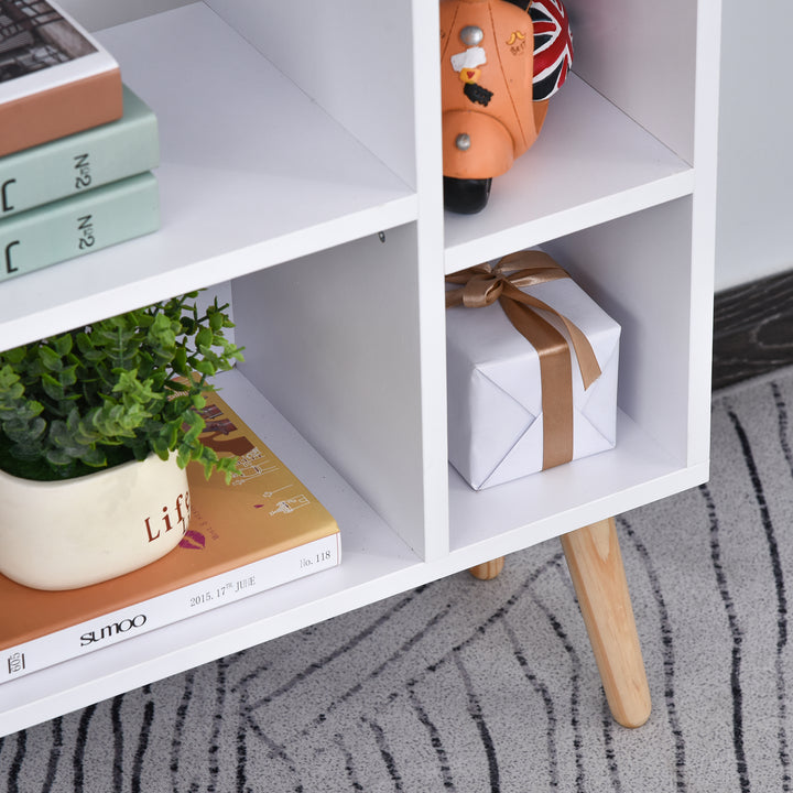 HOMCOM Multi-Shelf Bookcase with Drawer, White & Grey