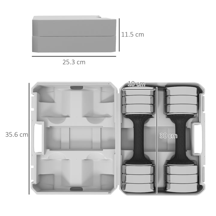 Adjustable Dumbbells Weights Set with Storage Box