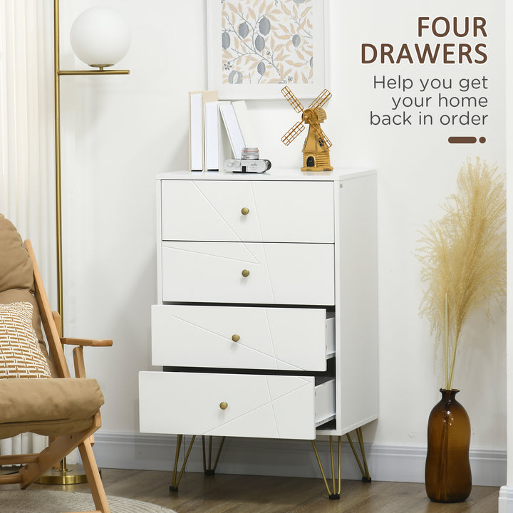 Bedroom Dresser: 4-Drawer Chest with Hairpin Legs