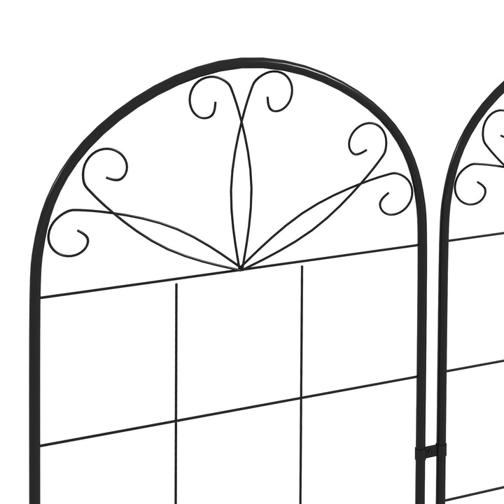 Set of 2 Metal Garden Trellises: Climbing Plant Support Frames