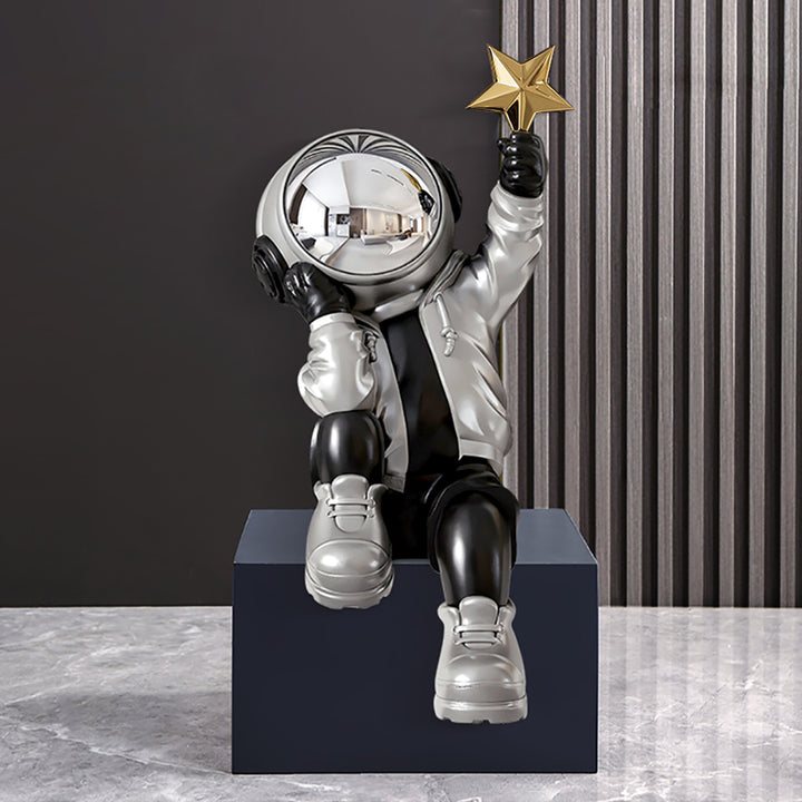 610mm Resin Astronaut Star Sculpture Figurine Ornament Art Decor Living Room Bedroom