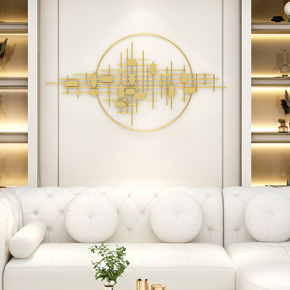 3D Modern Big Gold Wall Decor For Living Room Unique Decorative Metal Home Hanging Art