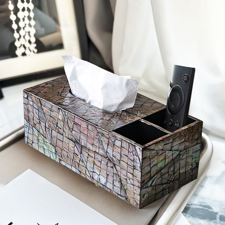 Modern Tissue Box Cover Multifunctional Nightstand Organizer with Remote Control Holder