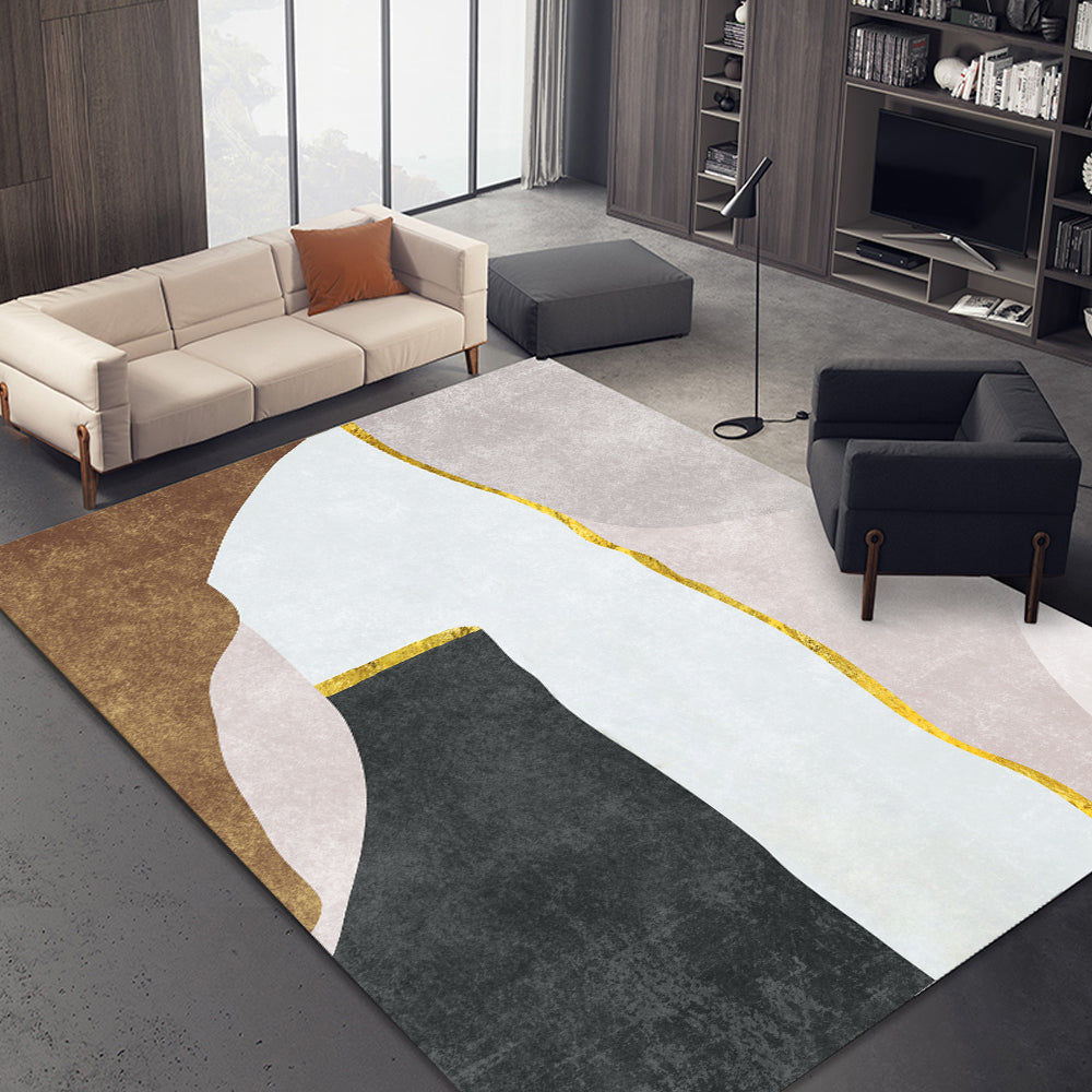 Modern Abstract Geometric Faux Cashmere Area Rug 1800mm x 2700mm For Living Room Bedroom