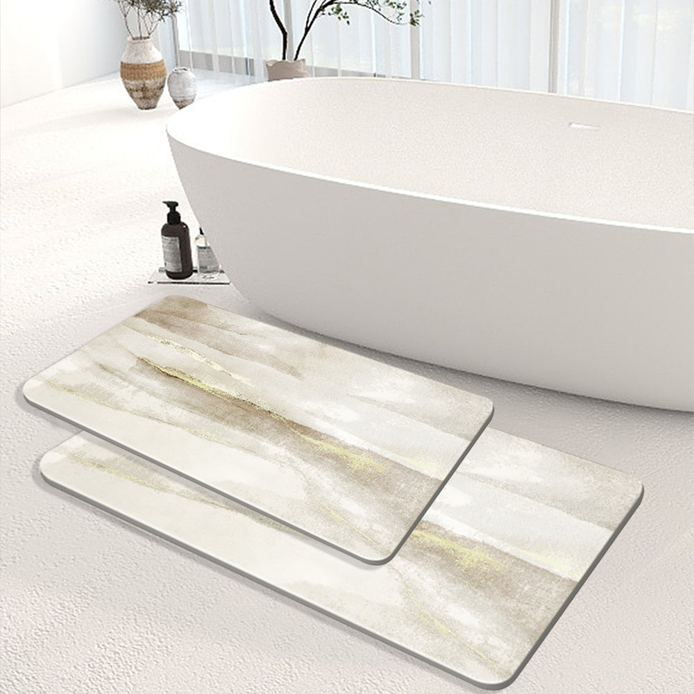 2 Pieces Modern Non-Slip Bath Mat Abstract Rug 400mm x 600mm & 500mm x 800mm