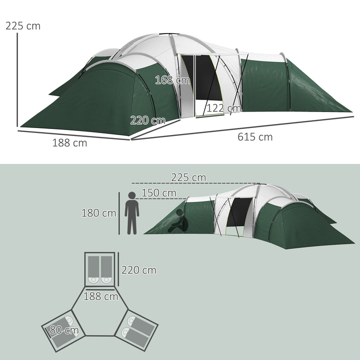 6-9 Man Tent with Bedrooms and Living Room