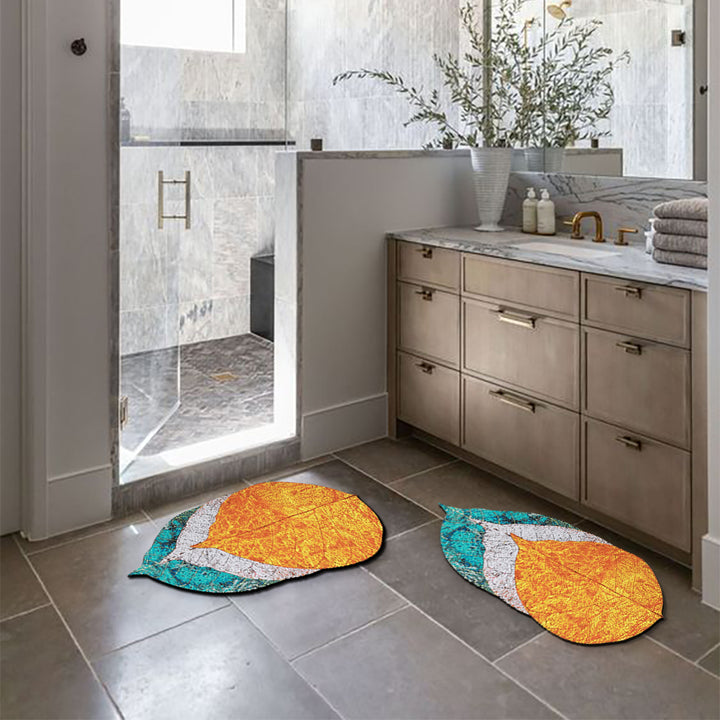 2 PCS Creative Novely Colourful Bath Diatom Mud Mat Water-Absorbent Non-slip Rug Set