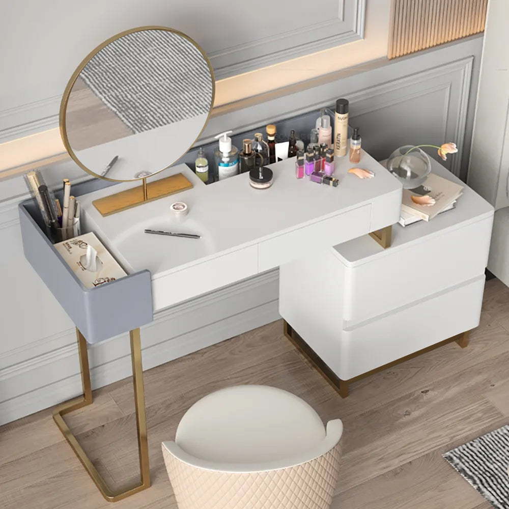 1000mm Modern White Makeup Vanity with 2 Drawers Mirror Included