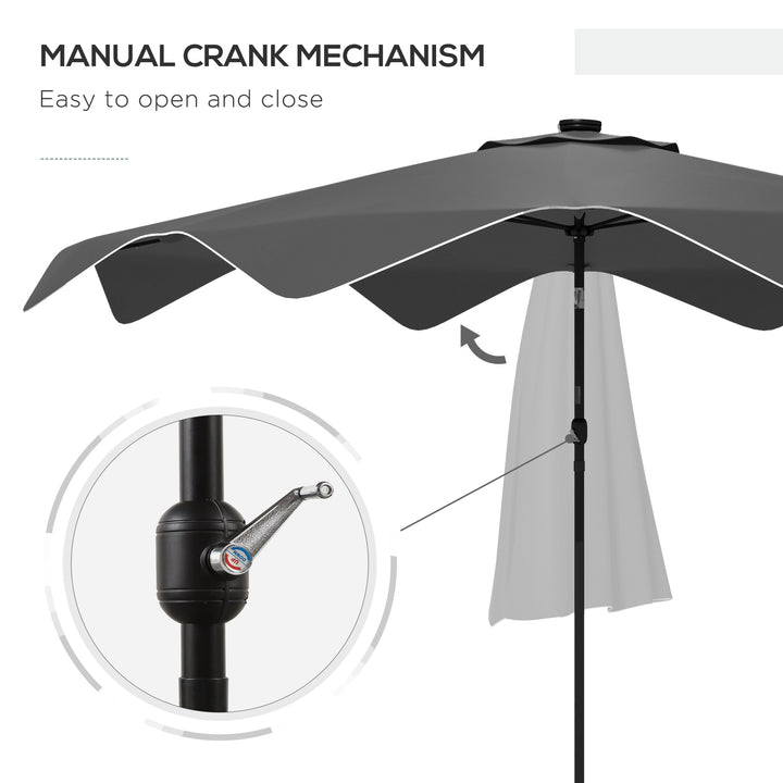 Solar Patio Umbrella with LED and Tilt