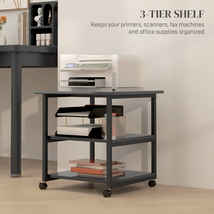 3-Tier Printer Stand with Storage Shelf