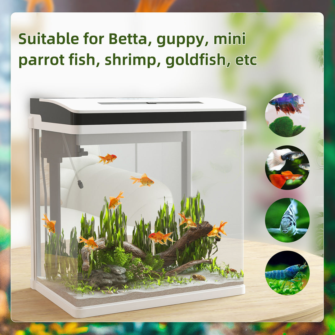 28L Glass Aquarium Fish Tank with Filter