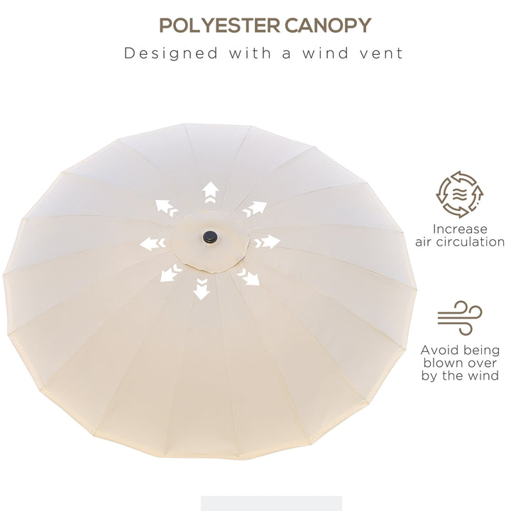 Waterproof 255cm Patio Parasol Umbrella Outdoor Market Table Parasol with Push Button Tilt Crank and Sturdy Ribs for Garden