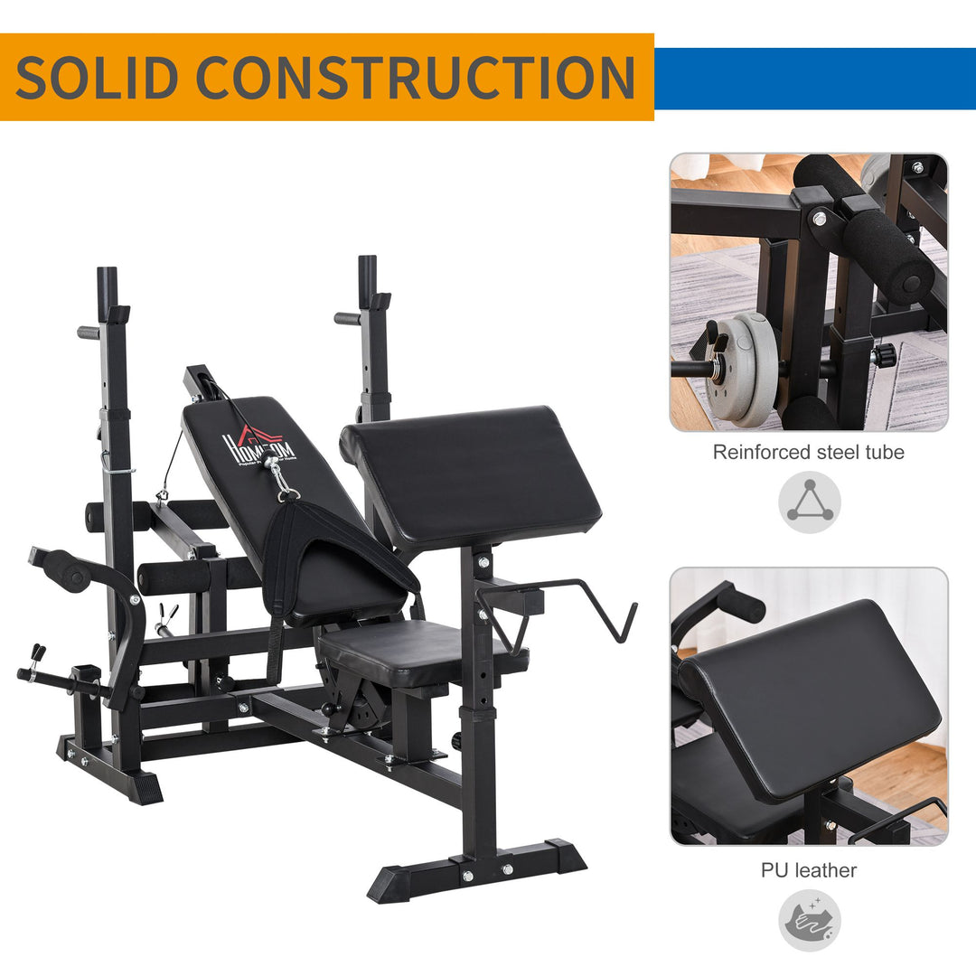 Multi-Exercise Full-Body Weight Rack with Bench Press