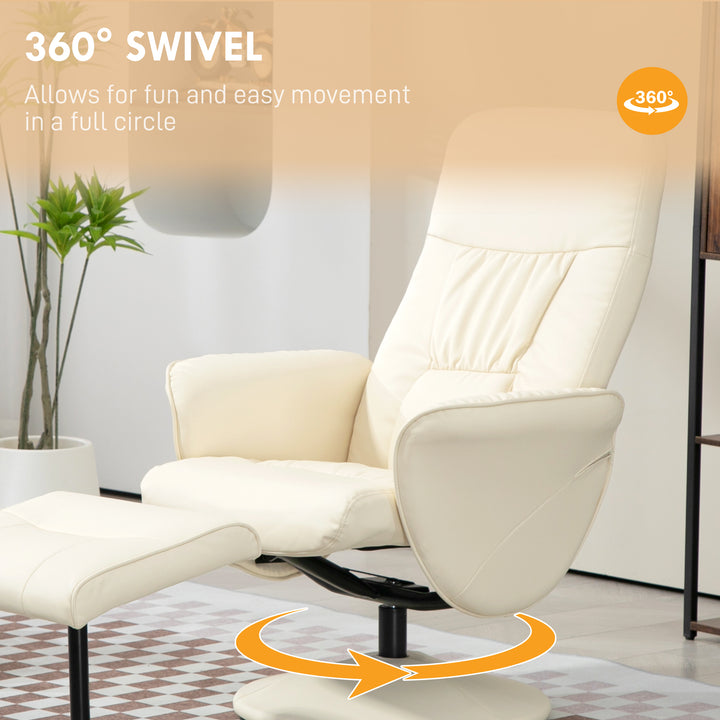 Swivel Recliner Chair with Footstool