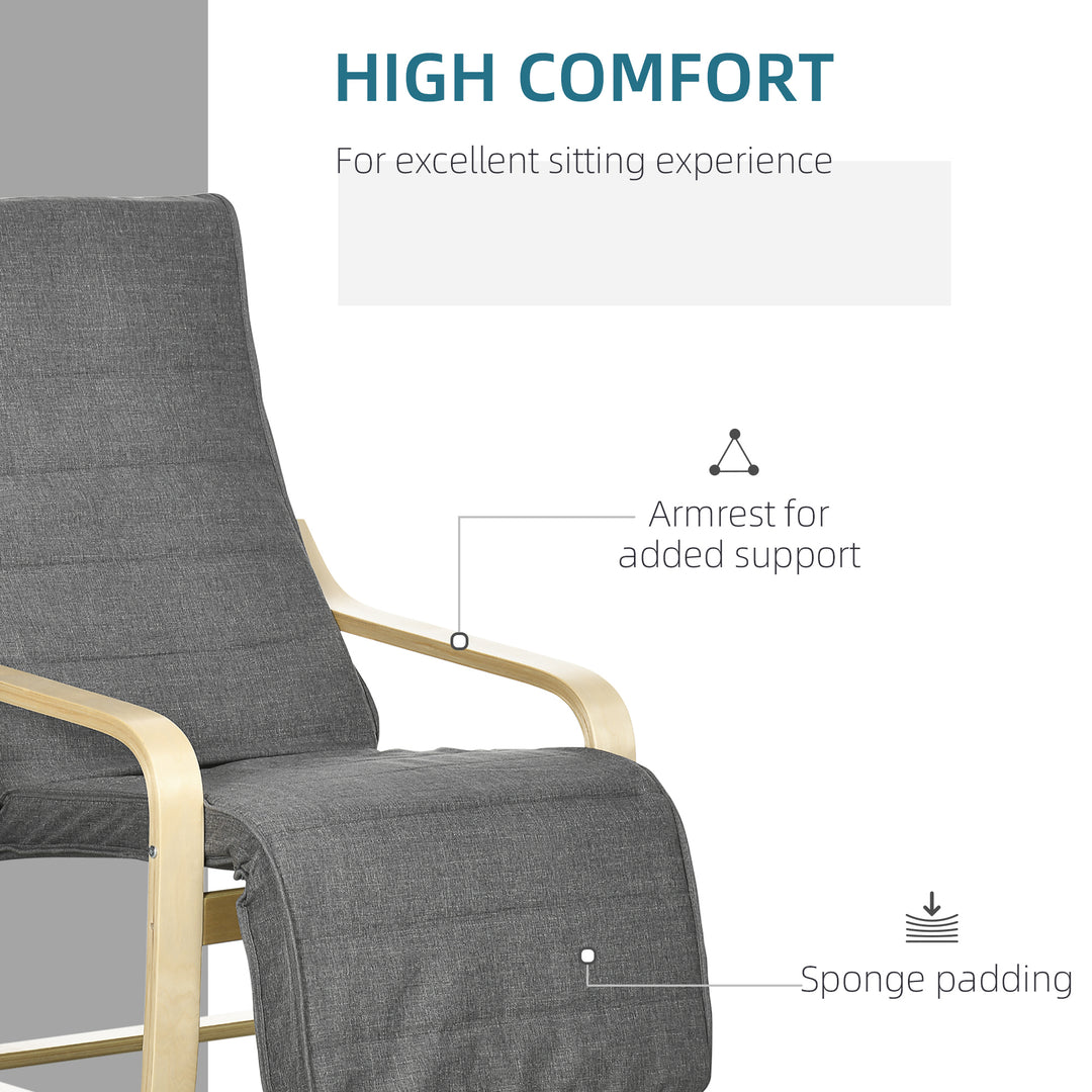 Reclining Lounger: Adjustable Footrest & Removable Cushion for Relaxed Lounging