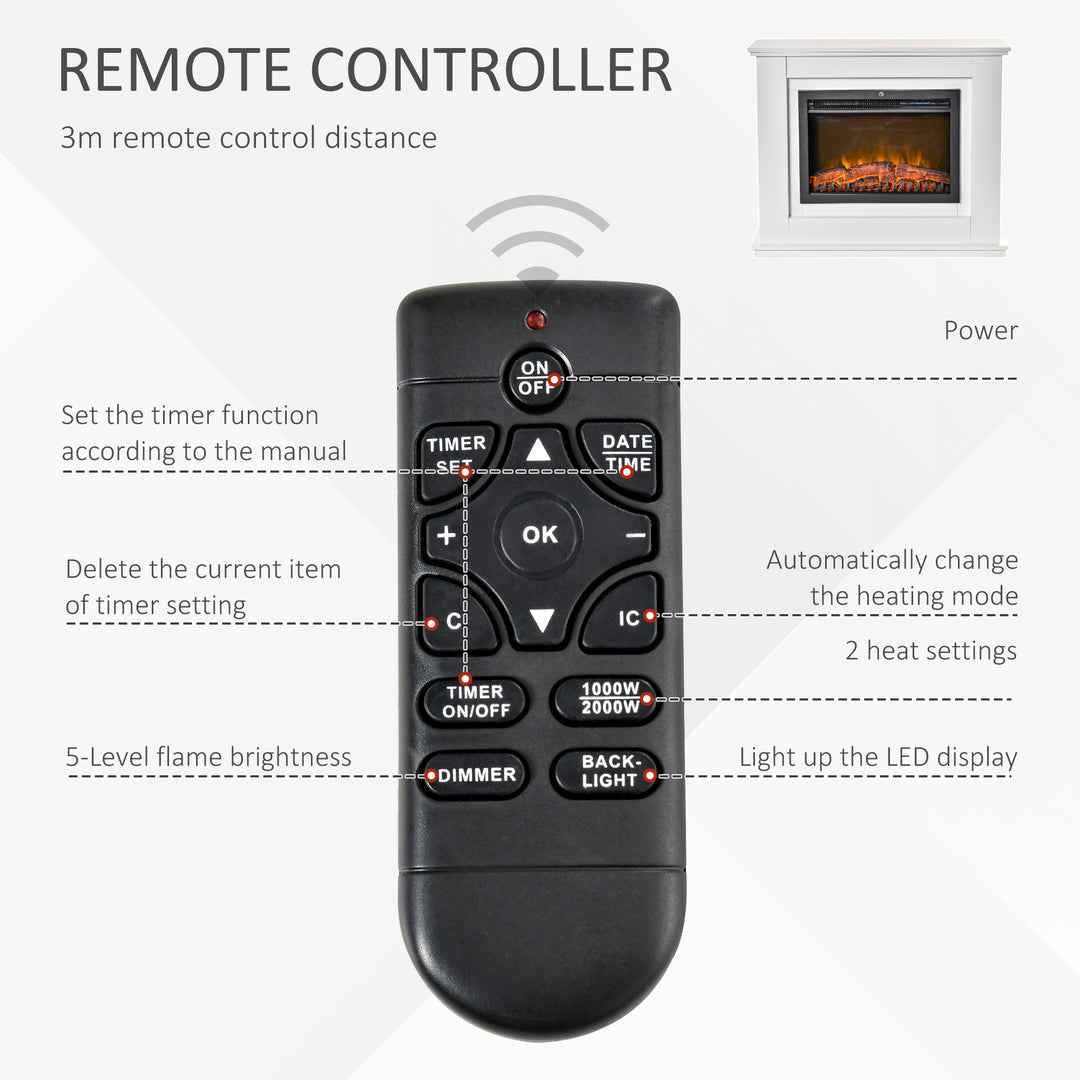 Electric Fireplace Suite with Remote Control