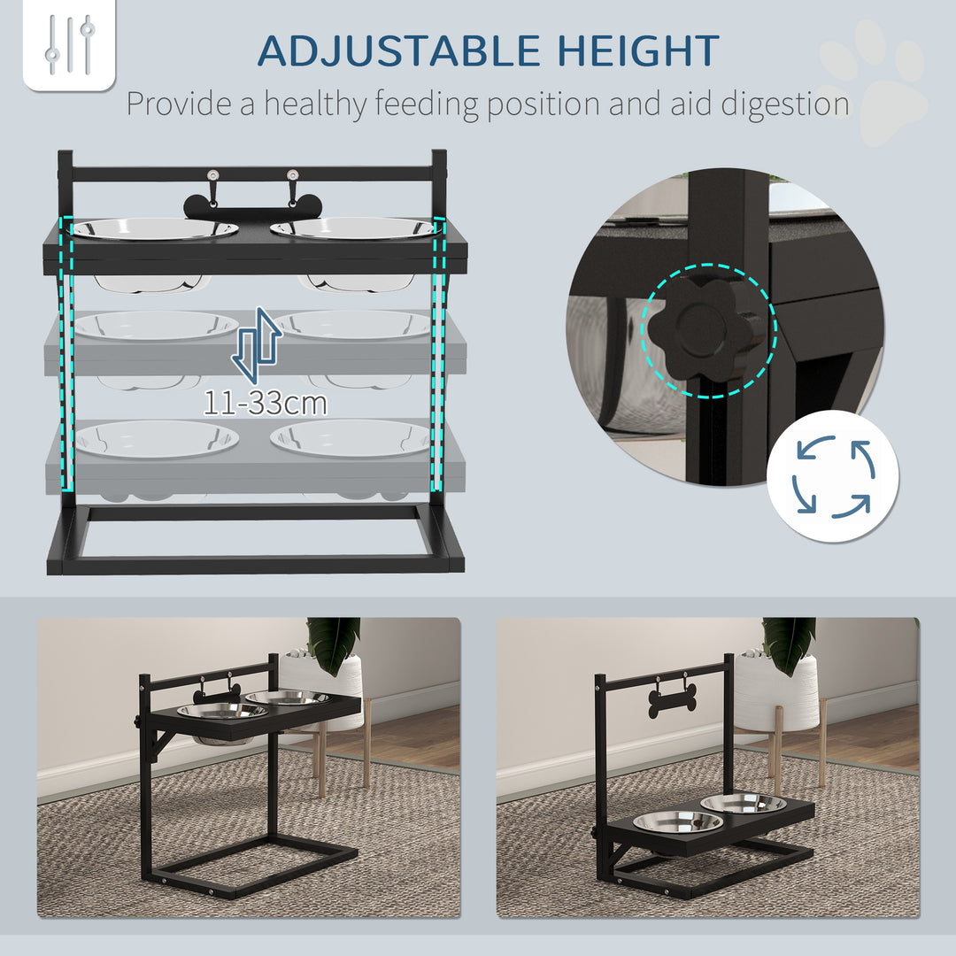 Elevated Dog Bowls with Adjustable Height Stand