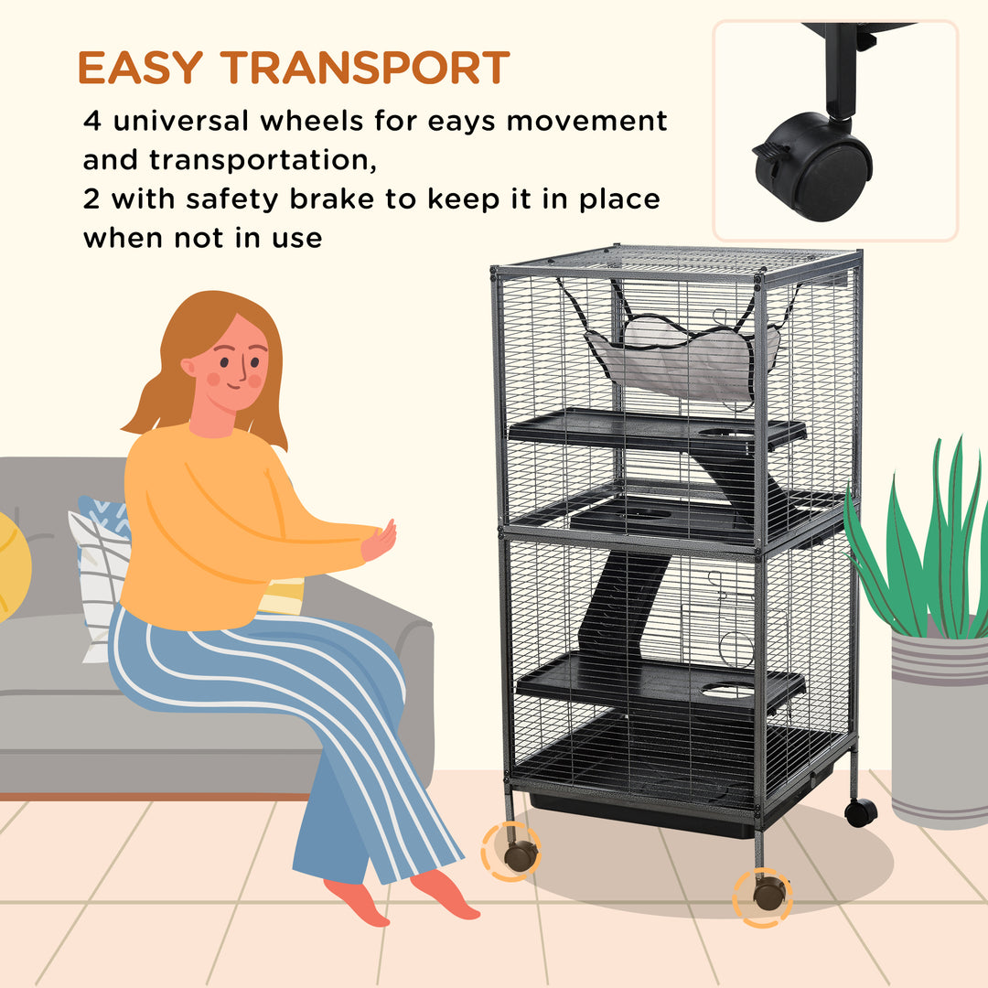 Small Animal Cage with Wheels Pet Home for Chinchillas