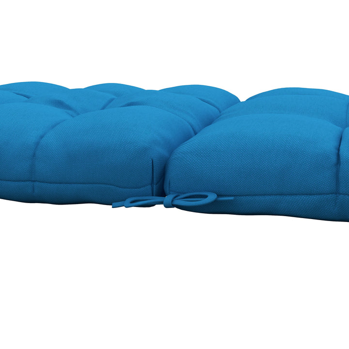 Garden Seating Comfort: Plush Turquoise Cushions with Backrest Ties for Patio Bliss