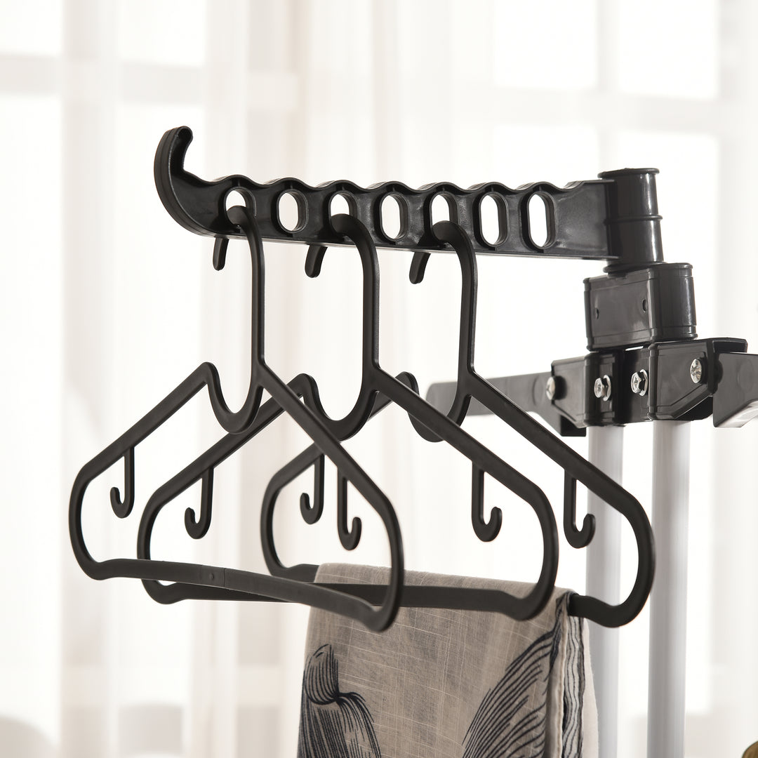 Laundry Drying Rack: Foldable 4-Tier Steel Clothes Airer with Castors