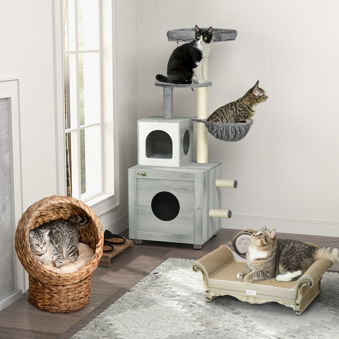 Enclosed Cat Litter Box with Cat House