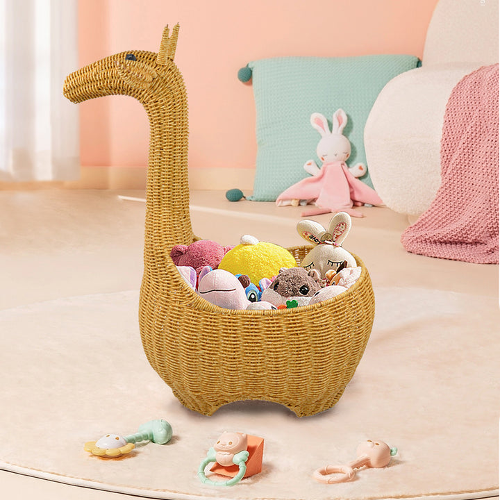 Giraffe Rattan Floor Toy Storage Basket