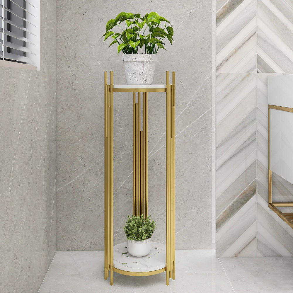 900mm Tall Metal 2-Tiered Plant Stand Modern Corner Plant Stand Indoor